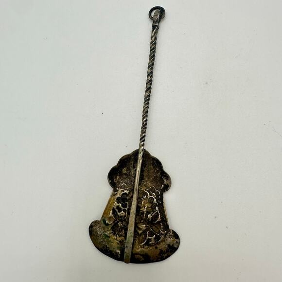 Antique silver plated insects flowers tea leaves caddy sugar salt spoon - Picture 5 of 8